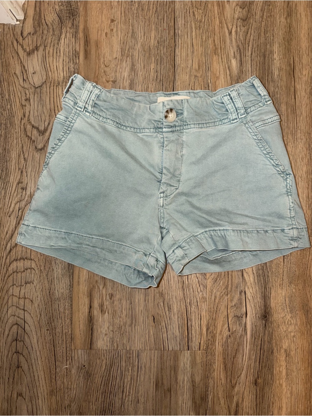 BKE Light Blue Women's Cotton Casual Shorts